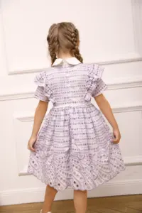 Vestido de princesa para meninas, novo estilo lindo bordado vestido para meninas pequenas verão 2023