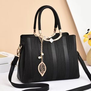 Women's Fashion High Capacity Multiple Compartments <b>Hardware</b> Pendant Shoulder Zipper Messenger Bags - Product Image 3