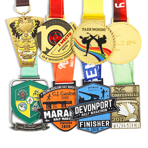 Médaille de sport en alliage de zinc émaillé métallique 3D personnalisée pour le <span class=keywords><strong>judo</strong></span> taekwondo karaté avec médaille d'or avec ruban - Product Image 5