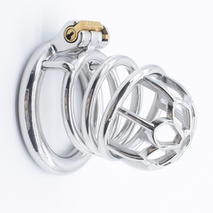 Frrk BDSM Bondage Lock Sex Toys Male Chastity Device Metal Chastity <b>Dildo</b> Cage Stainless Steel Cock Chastity Cage for Men - Product Image 1