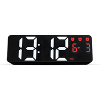 Réveil numérique contrôlé par la voix, horloge de chevet à LED, calendrier de température, bureau, chambre à coucher, bureau