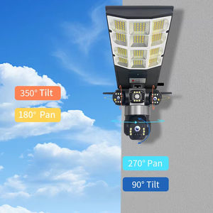 ไฟถนนโซลาร์เซลล์ LED 180W พร้อมกล้อง 3 เลนส์ 3 หน้าจอ 12MP รองรับ 4G WiFi ซูมดิจิตอล 10 เท่า มองเห็นในเวลากลางคืน บันทึกข้อมูลด้วยการ์ดหน่วยความจำและระบบจัดเก็บข้อมูลบนคลาวด์ - Product Image 1