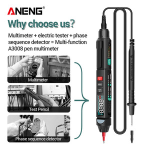 ANENG A3008 Lápiz Probador Inteligente Automático con Sensor, 6000 Conteo, Medidor de Voltaje sin Contacto, Multímetro, Polímetro Automático - Product Image 4
