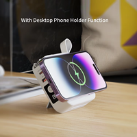Chargeur Sans Fil 5 en 1 Tendance 2025, Meilleure Vente, Power Banks 10000 mAh Avec Support Téléphone de Bureau Intégré