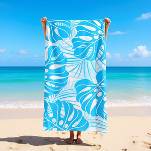 Asciugamano da spiaggia Buonic 70x150 cm con stampa foglia Monstera, asciugamano ad asciugatura rapida per spiaggia, piscina, yoga - Product Image 2