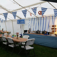 Bannières de fanion de drapeau bavarois Oktoberfest pour décorations de fête Oktoberfest, 10M avec 25 drapeaux en polyester