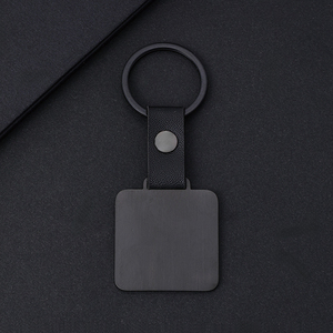 <span class=keywords><strong>Porte</strong></span>-<span class=keywords><strong>clés</strong></span> de <span class=keywords><strong>gravure</strong></span> de marquage laser en acier inoxydable carré en cuir <span class=keywords><strong>personnalisé</strong></span> en gros - Product Image 3