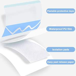 Plester sekali pakai, perekat transparan tahan air pembalut luka Pulau plester bantuan dengan bantalan untuk perawatan luka - Product Image 6