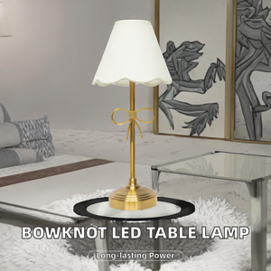 Modern Luxury <b>Rechargeable</b> Cordless Table <b>Lamp</b> Bowknot Design LED Dome Ambient Light Bedroom Restaurant Bar Hotel Decor - Product Image 2