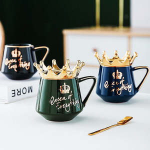 Tazas de café de corona de colores, taza de té de cerámica, reina de todo, tapa de corona, Taza de cerámica - Product Image 2