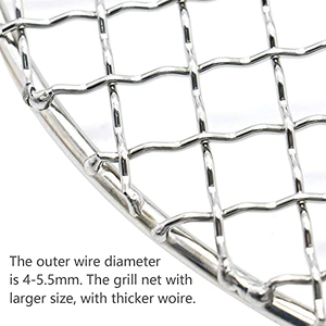 Grille de barbecue ronde en acier inoxydable 304 316 de qualité alimentaire, résistante à la chaleur, accessoires pour barbecue au charbon de bois et au gaz en plein air - Product Image 3