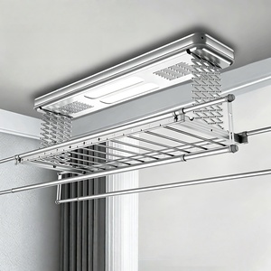 Smart Remote-Controlled Retractable Double-Row Electric Heating Clothes Drying Rack for Bathroom & Balcony Use - Product Image 1