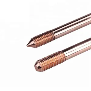 low carbon steel threaded copper earthing rods for grounding system
