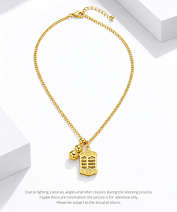 Collar con Colgante de Ábaco Chapado en Oro, Cadena de Aleación, Joyería Clásica Unisex para Uso Diario, Regalo - Product Image 1
