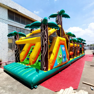 Castillo Inflable Comercial con Obstáculos de Jungla, Parque de Diversiones Portátil para Niños - Product Image 1