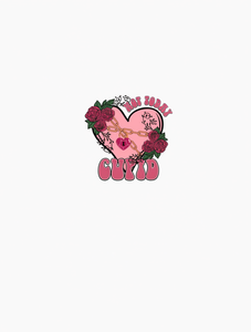 T-shirt da donna con stampa Cupid Rose Chain, girocollo, vestibilità ampia, in jersey di cotone, manica corta, top casual per tutte le stagioni - Product Image 1