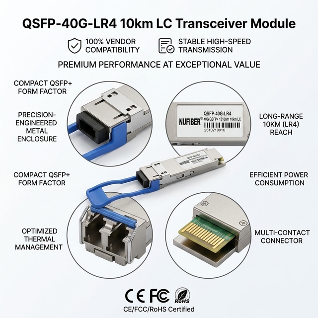 High Quality QSFP28 100G LR4 10km 1310nm Single Mode Fiber Dual LC DDM Optical Transceiver Module Compatible for FTTX Network