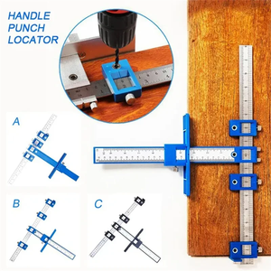 Multifunctional Furniture Carpentry Punch Locator Drill Guide Ruler Woodworking Hole Locator Adjustable Drilling Positioner <b>Tool</b> - Product Image 5