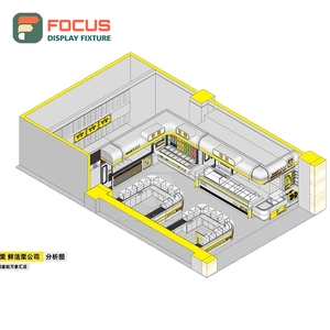 High Capacity Cafe Service Counter Laminate Wood Finish Cup Lid Condiment Zone Front Service Counter - Product Image 4
