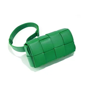2023 grosir tas tenun desainer baru tas kulit asli tas Messenger bahu wanita tas tangan wanita