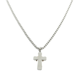 Stainless Steel <b>Cross</b> Pendant Necklace Men's Geometric Design Punk Retro Style 120186 - Product Image 3