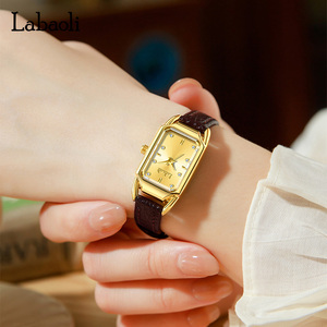 LABAOLI LA660 orologi da polso al quarzo di lusso a forma quadrata in <span class=keywords><strong>oro</strong></span> alla moda con cinturino in pelle impermeabile da <span class=keywords><strong>donna</strong></span> - Product Image 2