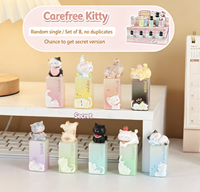 Mini tampon en résine Chat Mignon, figurine de collection de dessin animé en boîte mystère, décoration de bureau, coffret cadeau créatif avec édition surprise cachée