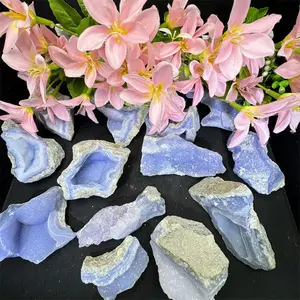 Wholesale Fengshui Natural Crystals Healing Stones Crystal Blue Lace Agate Raw Stone For Souvenir