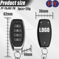 Télécommande 433MHz à 4 boutons avec code clonable Vente directe d'usine pour plusieurs appareils comme les portes roulantes Portes de garage en métal