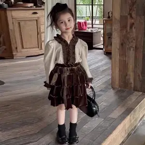 Dandelion प्रिंट कपड़े गिरावट बच्चों कपड़े बुनाई लंबी आस्तीन पोशाक बच्चों के लिए शरद ऋतु बेबी लड़की कपड़े