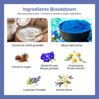 Marque privée Superfood Latte poudre de latte spiruline bleue à la camomille pour un bon sommeil