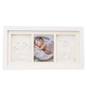 Baby Hand print Kit & Footprint Foto rahmen für neugeborene Mädchen und Jungen, einzigartiges Babyparty-Geschenkset für die Registrierung