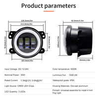 Feux antibrouillard LED de 4 pouces et 3,5 pouces, lampes spot tout-terrain, kit de mise à niveau 12V 35W pour la modification des phares de Jeep Wrangler JK TJ