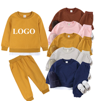 Vêtements Enfant Personnalisables Logo Sweatshirts à Capuche Garçons Tout-Petits Couleur Unie Col Rond Pull Oversize Molleton Coton