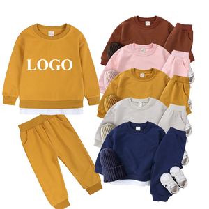 Vêtements Enfant Personnalisables Logo Sweatshirts à Capuche Garçons Tout-Petits Couleur Unie Col Rond Pull Oversize Molleton Coton - Product Image 3