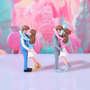 Miniature Cartoon Couple PVC Decorative Ornaments 2Pcs Cute Sweet Desktop <b>Accessories</b> For <b>Girls</b> <b>Bedroom</b> Valentine'S Day - Product Image 4