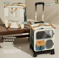 Valise de voyage grande capacité pour chats, portable, multi-chats, multifonctionnelle, à roulettes, sac à dos transparent