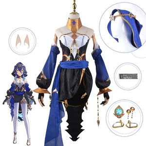 Game Genshin Impact <strong>Cosplay</strong> Costumes Halloween Keqing Ponytails Mixed Blue <strong>Cosplay</strong> - Product Image 1