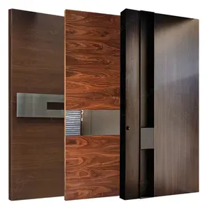 Desain baru dan penjualan terlaris kustom dibuat Modern kayu Pivot Entry mewah pintu dengan harga pabrik