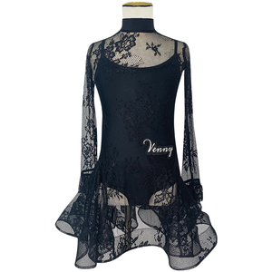 1l-17196 Kid khiêu vũ Latin cạnh tranh ăn mặc dành cho người lớn nữ mới Samba cha-cha tay dính đá khiêu vũ hiệu suất ăn mặc - Product Image 1