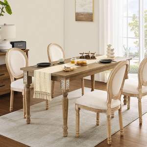 Runner da Tavola Boho <span class=keywords><strong>Beige</strong></span> con Nappe, Runner Tessuto a Mano, Stile Rustico per <span class=keywords><strong>Cucina</strong></span>, Sala da Pranzo e Arredamento Casa - Product Image 6