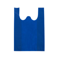 Sac gilet coloré à poignée avec logo personnalisé sac non tissé de rangement vierge recyclé pour achats au supermarché de couleur unie pour l'extérieur
