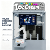 Robot de fabrication et de distribution de crème glacée entièrement automatisé, à bras unique et 6 axes, entièrement fermé