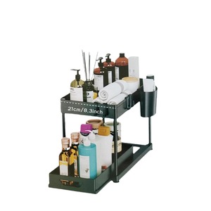 Organisateur de tiroir double couche pour cuisine avec étagère, solution de rangement pour comptoir et sous évier - Product Image 4