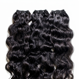 Extensions de cheveux humains indiens vierges, ondulés, double trame, double épaisseur, toutes couleurs disponibles - Product Image 1