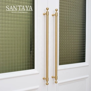 Gagang Kabinet Dapur Santaya Solid Brushed Brass, Kenop Laci Lemari Kamar Tidur, Gagang Furnitur - Product Image 2