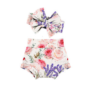 Productos de Moda: Pantalones Cortos de Cintura Alta para Bebés con Diadema de Lazo, Estampados de Arcoíris, Shorts para Niñas Pequeñas, Shorts de Boutique para Niñas - Product Image 2