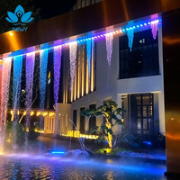 Cortina de Agua Digital Programable, Fuente de Agua con Gráficos, Cortina de Gotas de Agua para Decoración de Paisajes de Plazas Comerciales