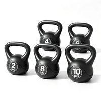 Kettlebell réglable en PVC noir enduit de ciment pour la musculation à domicile