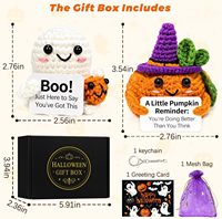 Poupées en crochet positives pour le soutien émotionnel, fantômes citrouilles, faites à la main en fil doux texturé, cadeaux d'Halloween effrayants pour femmes et hommes